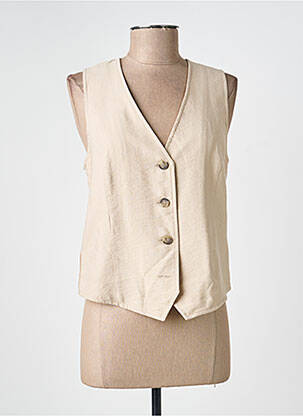 Gilet sans manche poches beige ANDAM femme