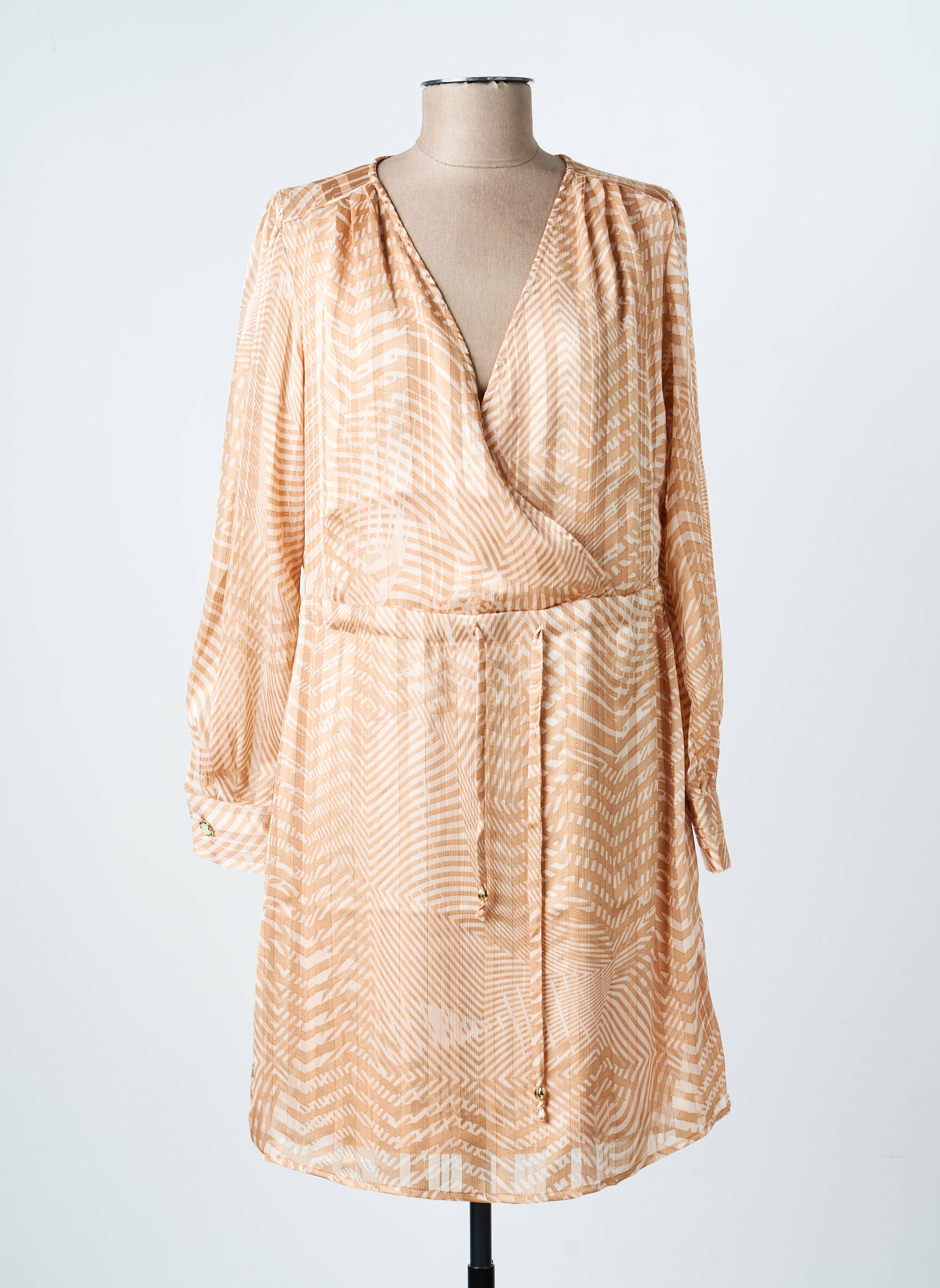 Robe courte coupe fluide manches longues rose ESQUALO femme
