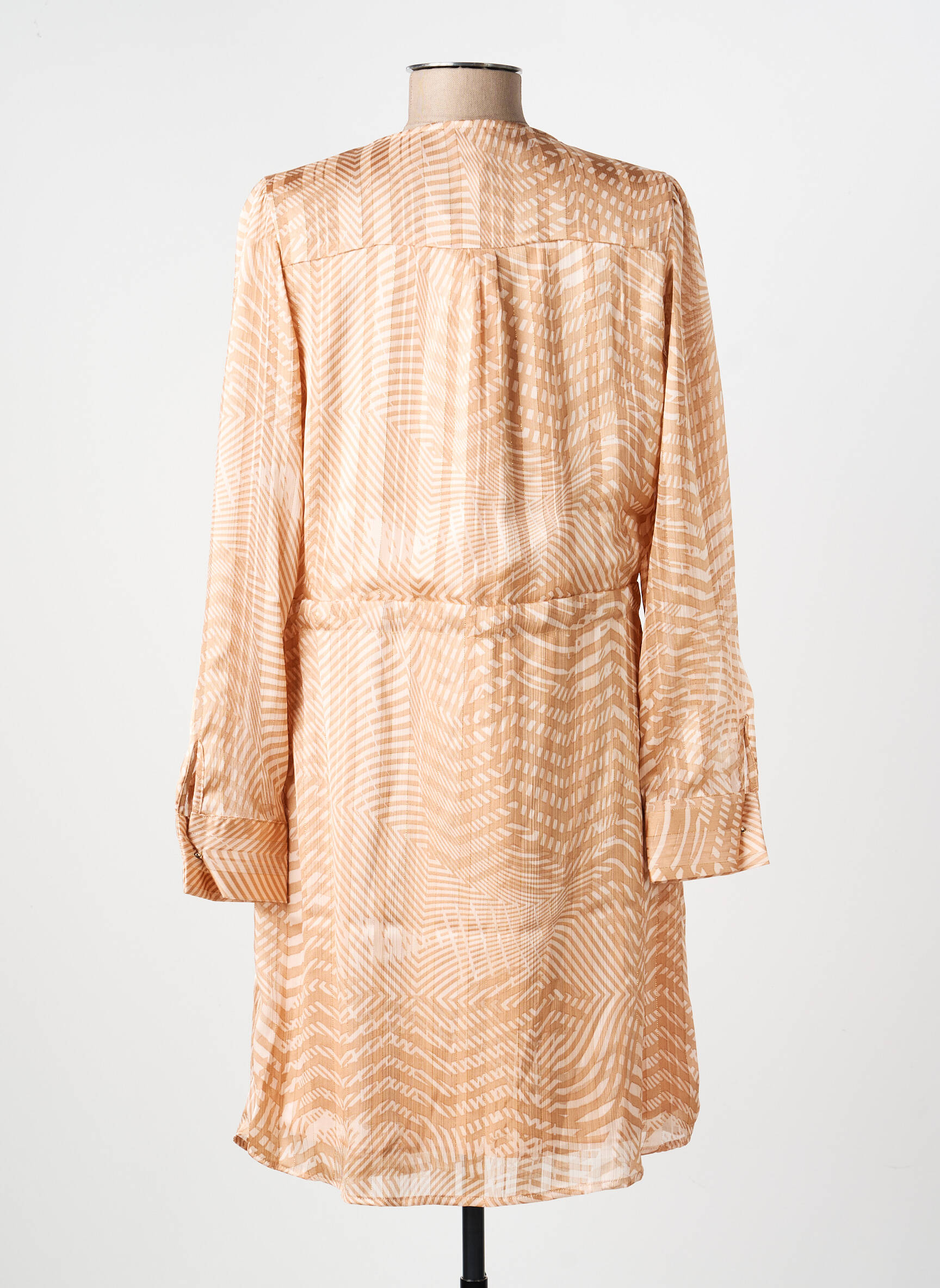 Robe courte coupe fluide manches longues rose ESQUALO femme