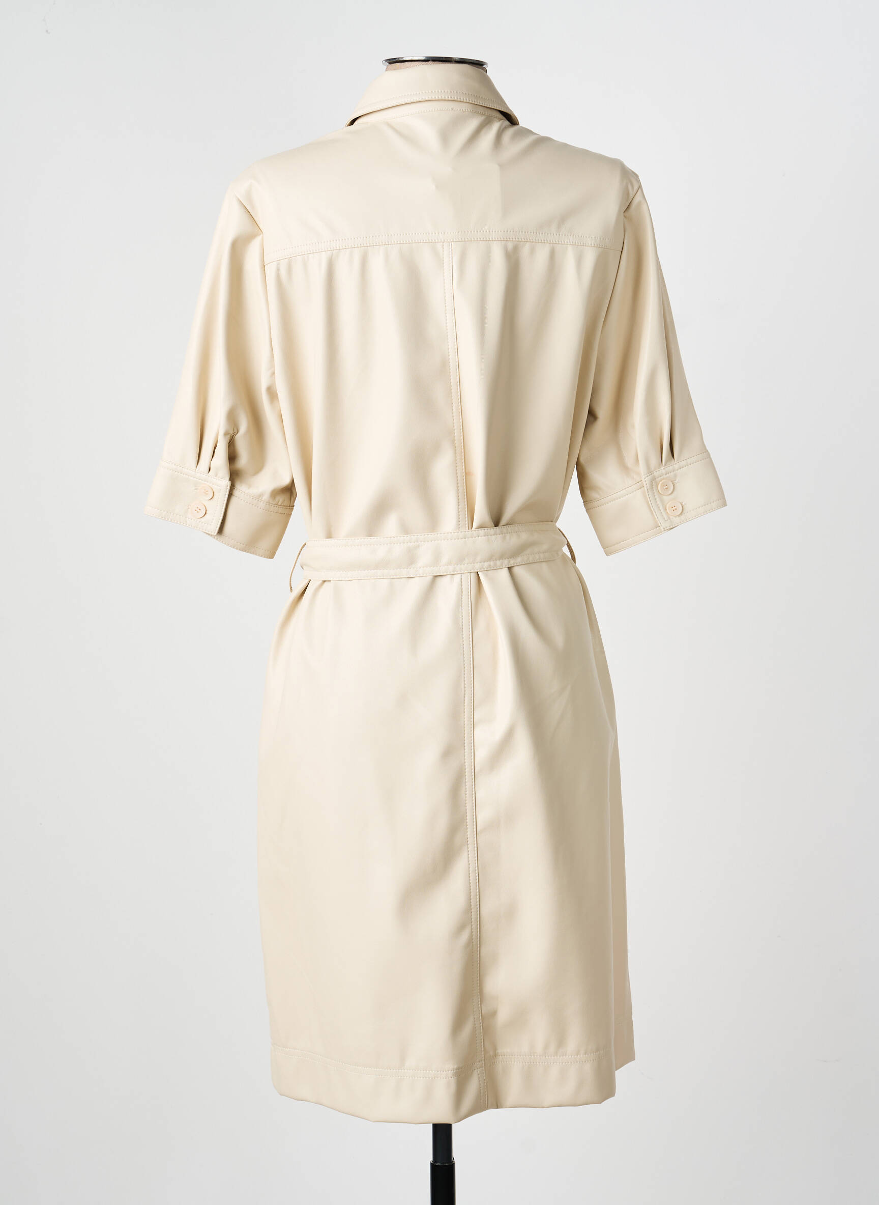 Robe courte manches courtes manches courtes beige ESQUALO femme