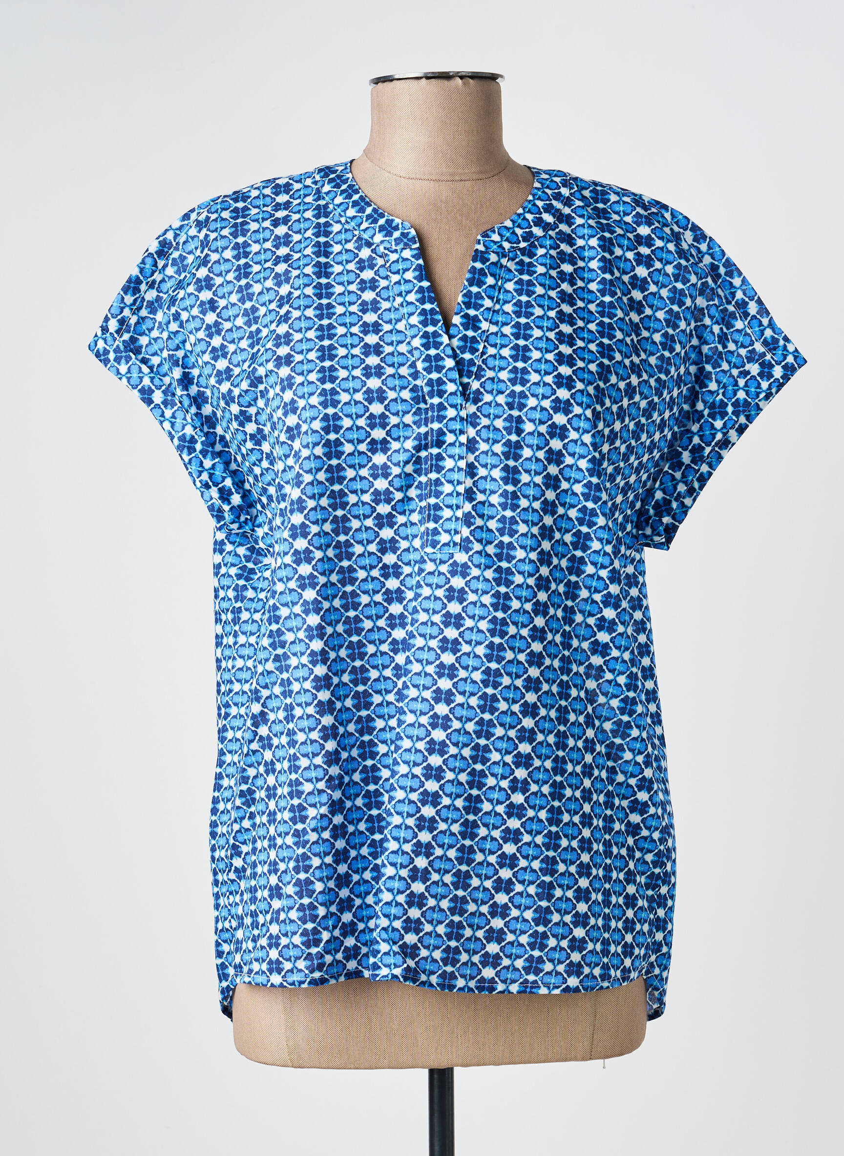 Blouse manches courtes manches courtes bleu OLSEN femme