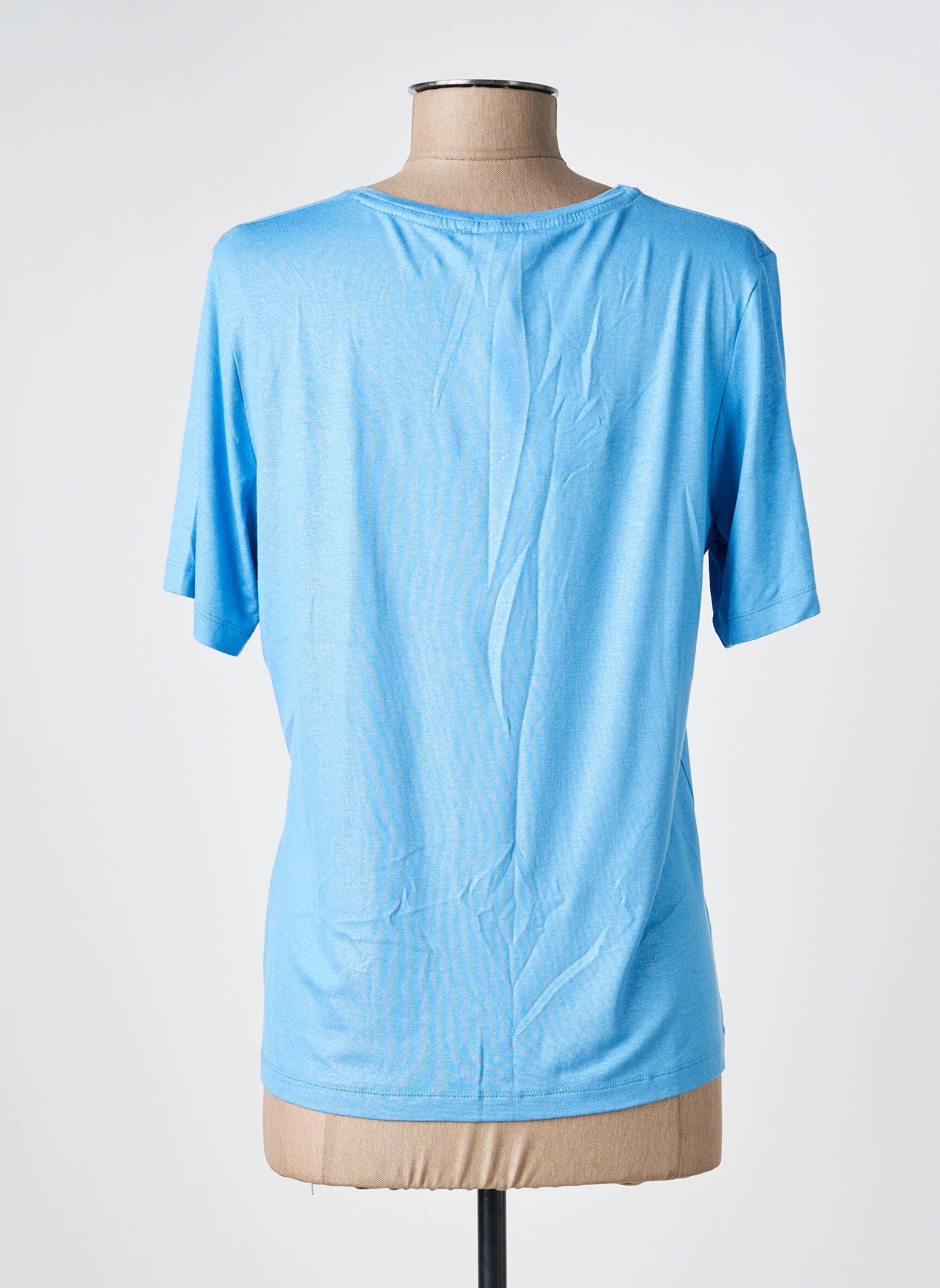 T-shirt stretch manches courtes bleu JOY OF LIFE femme