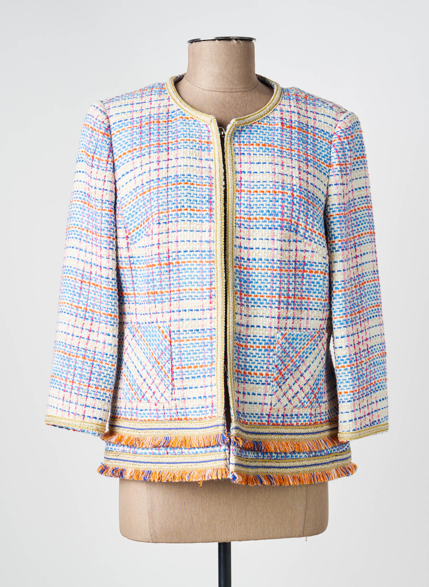 Veste chic poches bleu BARILOCHE femme