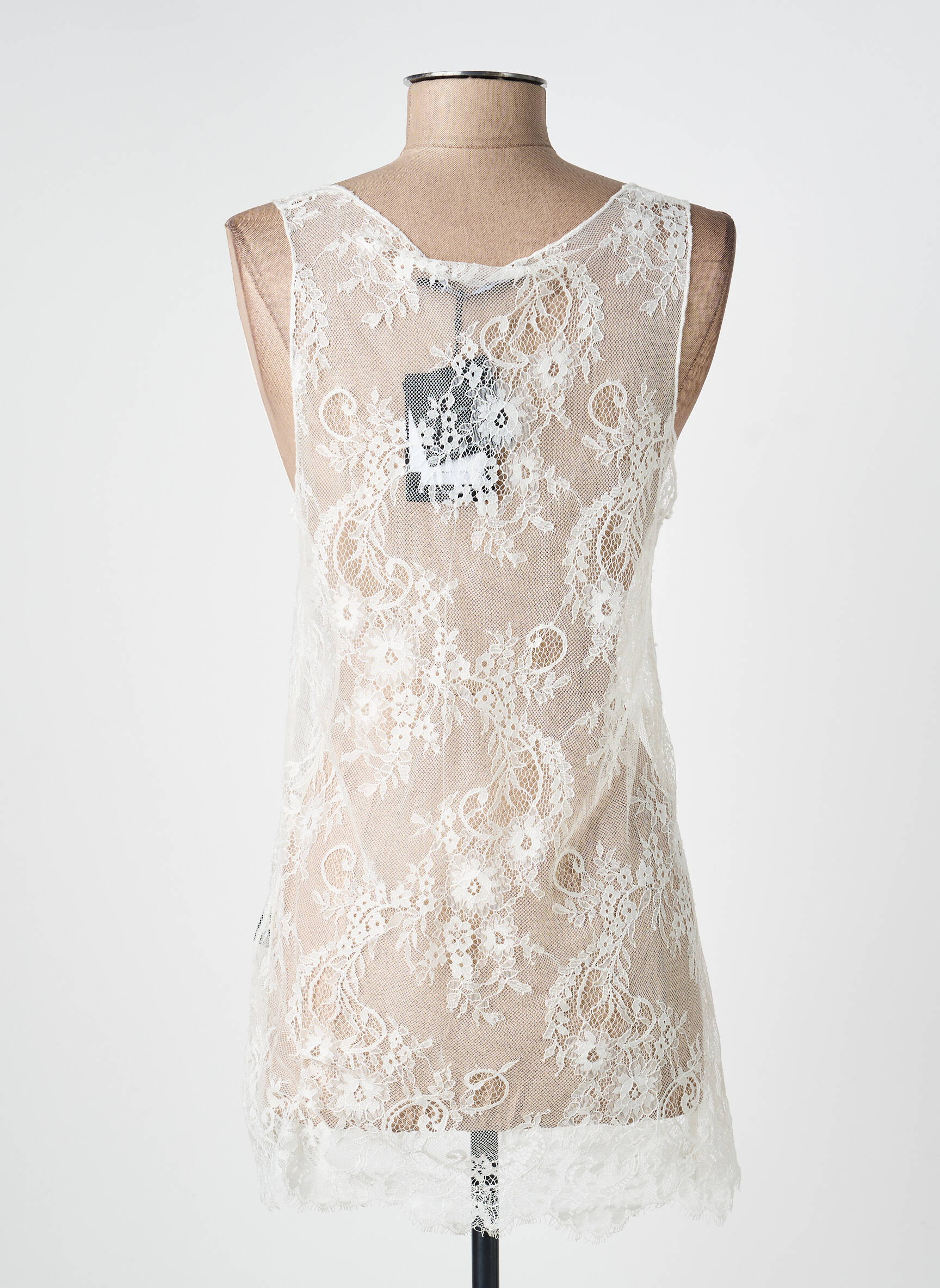 Top sans manche sans manche beige LAUREN VIDAL femme