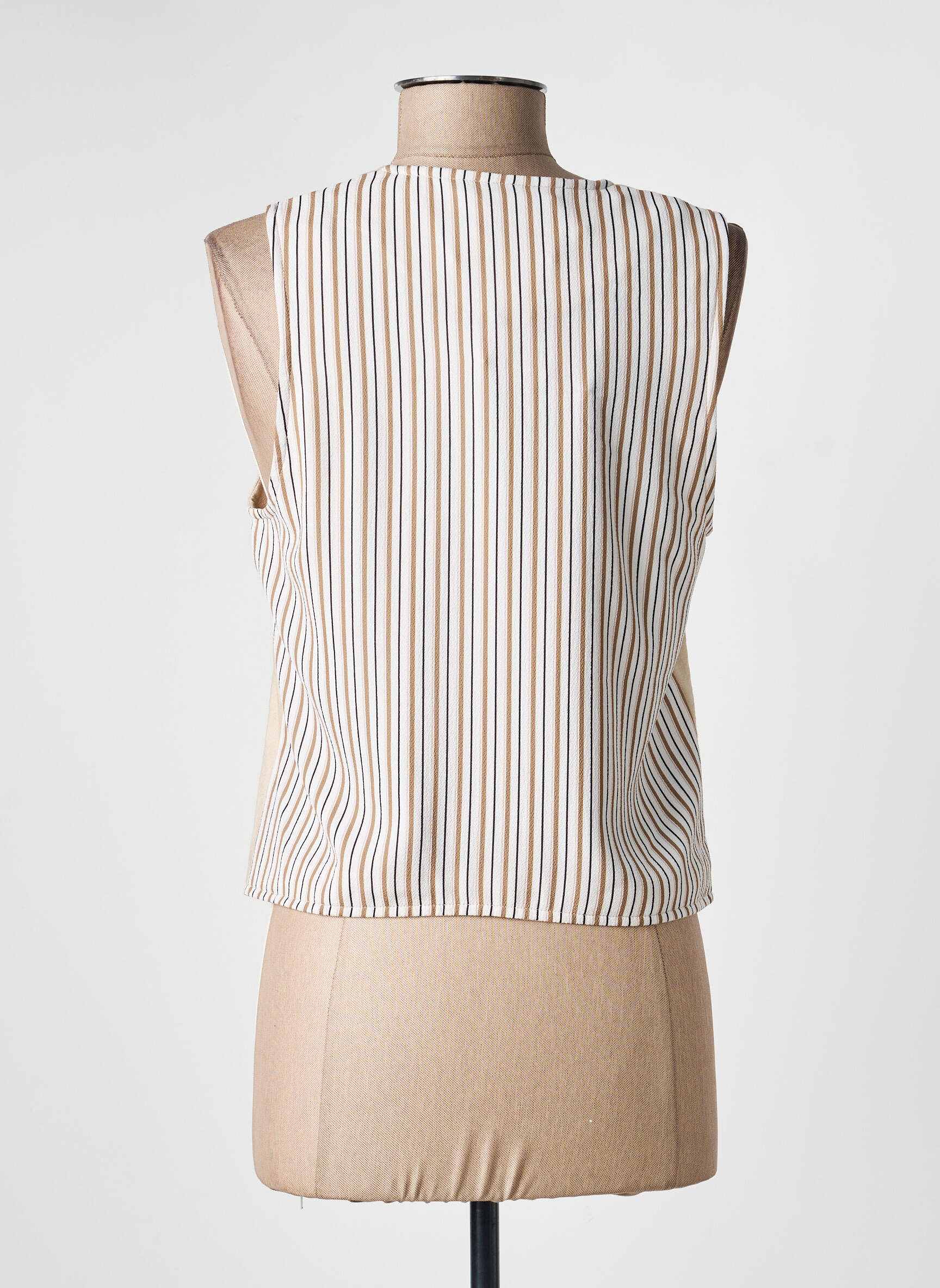 Gilet sans manche poches beige ANDAM femme