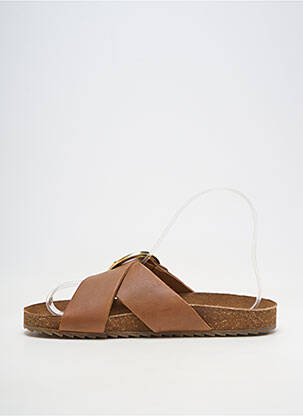 Mules/sabots matière lisse talon plat jusqu'à 3cm marron BIBA femme