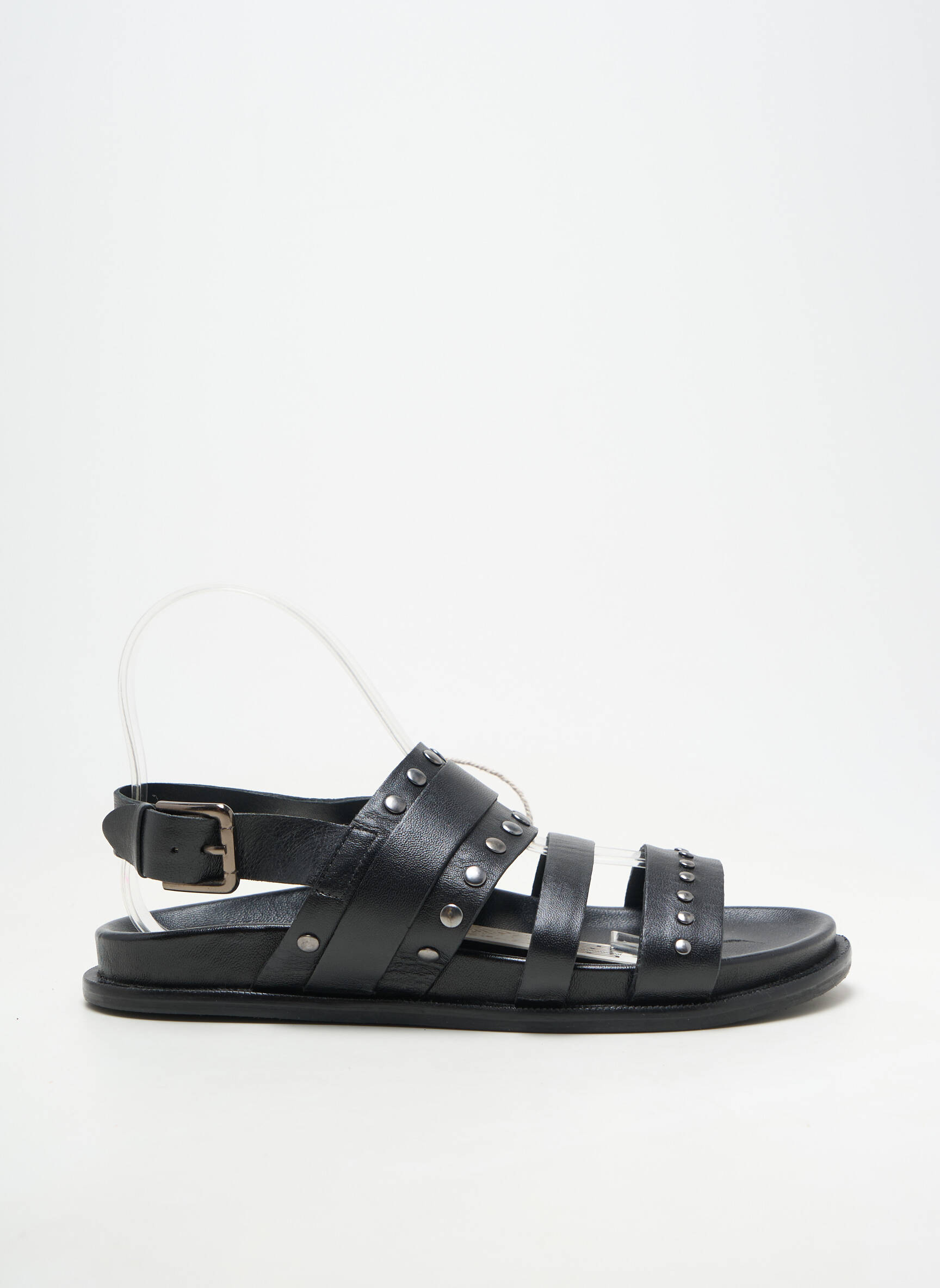 Sandales/nu pieds matière lisse talon plat jusqu'à 3cm noir BIBA femme