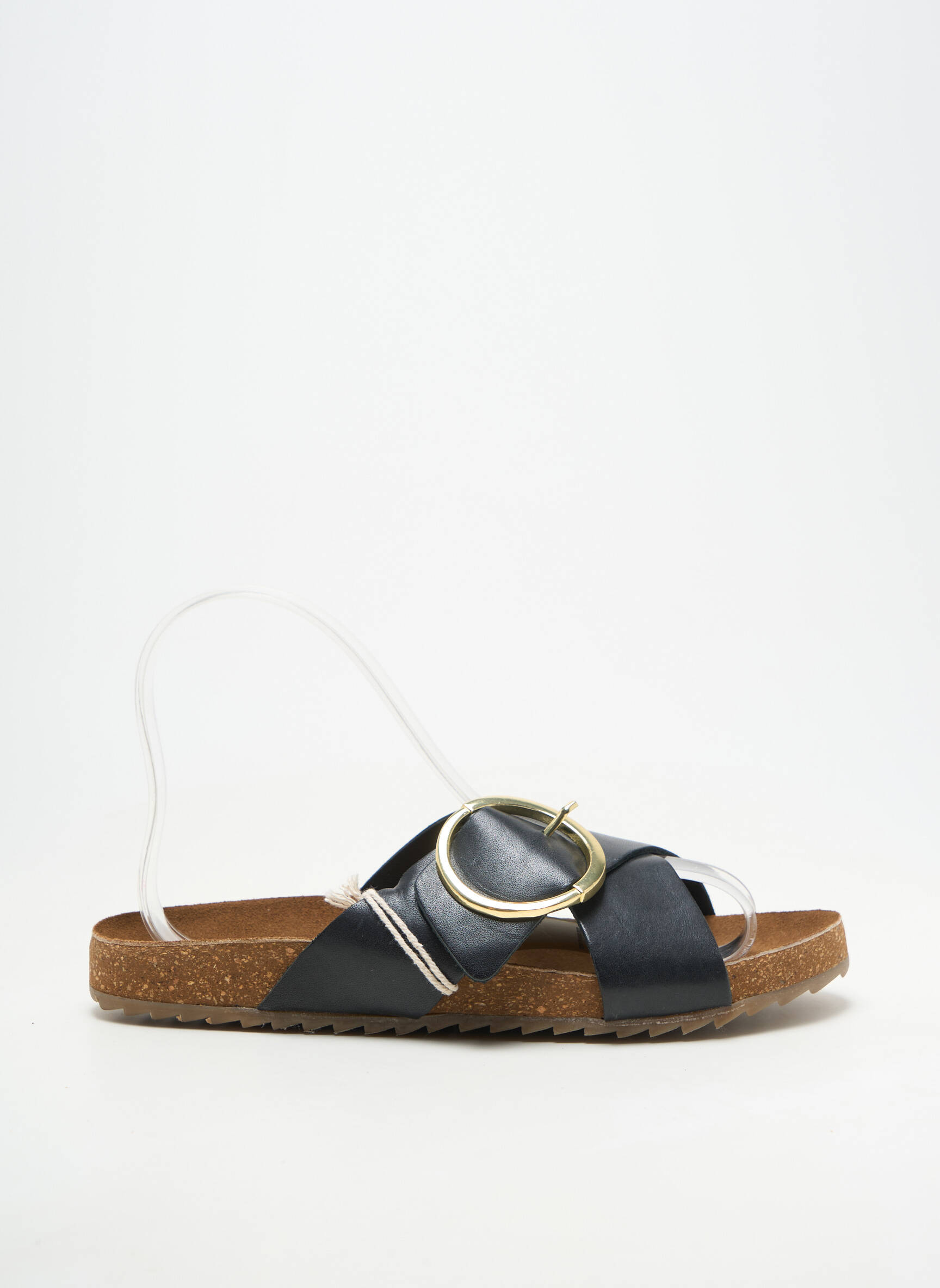 Mules/sabots matière lisse talon plat jusqu'à 3cm noir BIBA femme