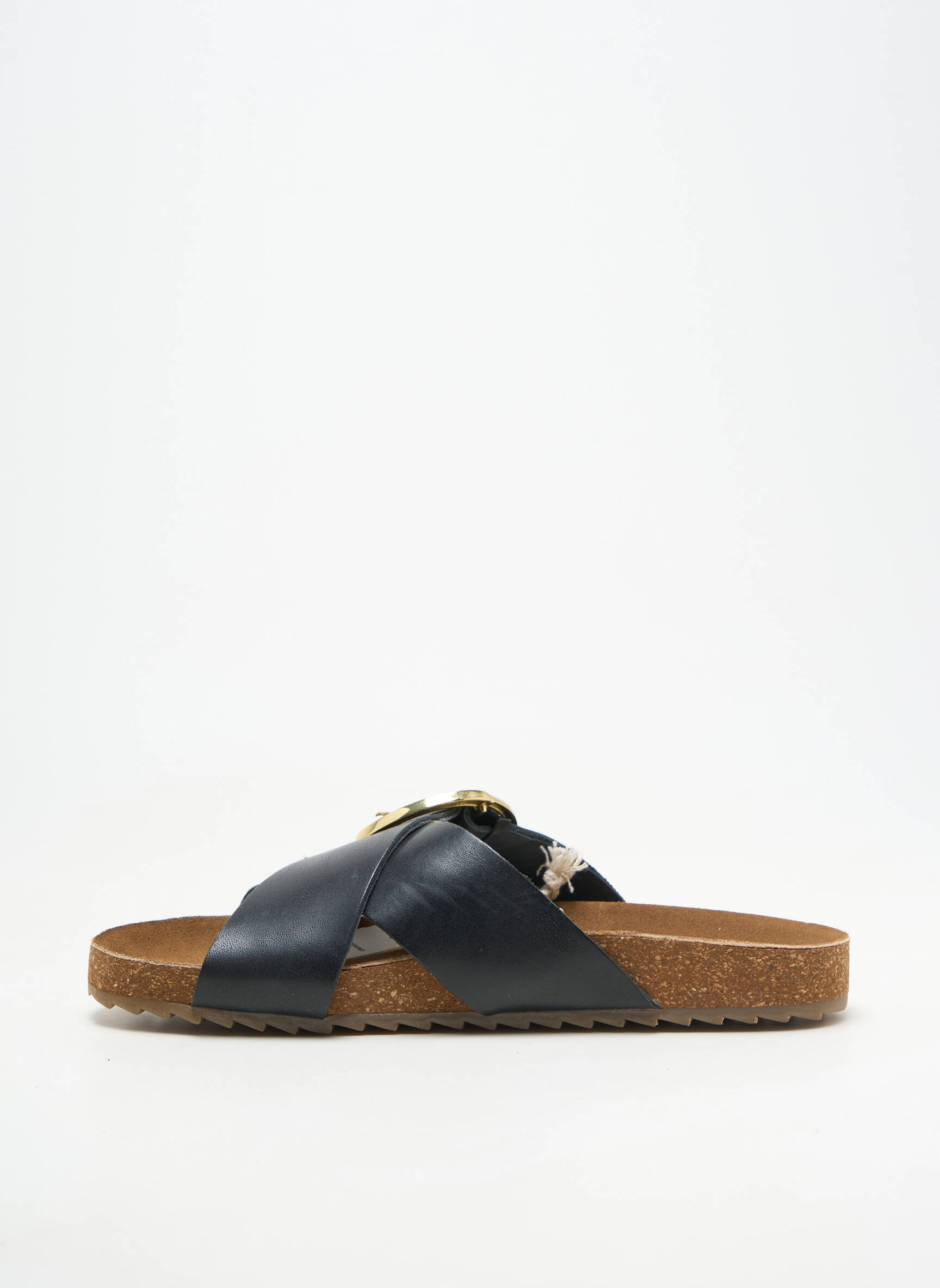Mules/sabots matière lisse talon plat jusqu'à 3cm noir BIBA femme