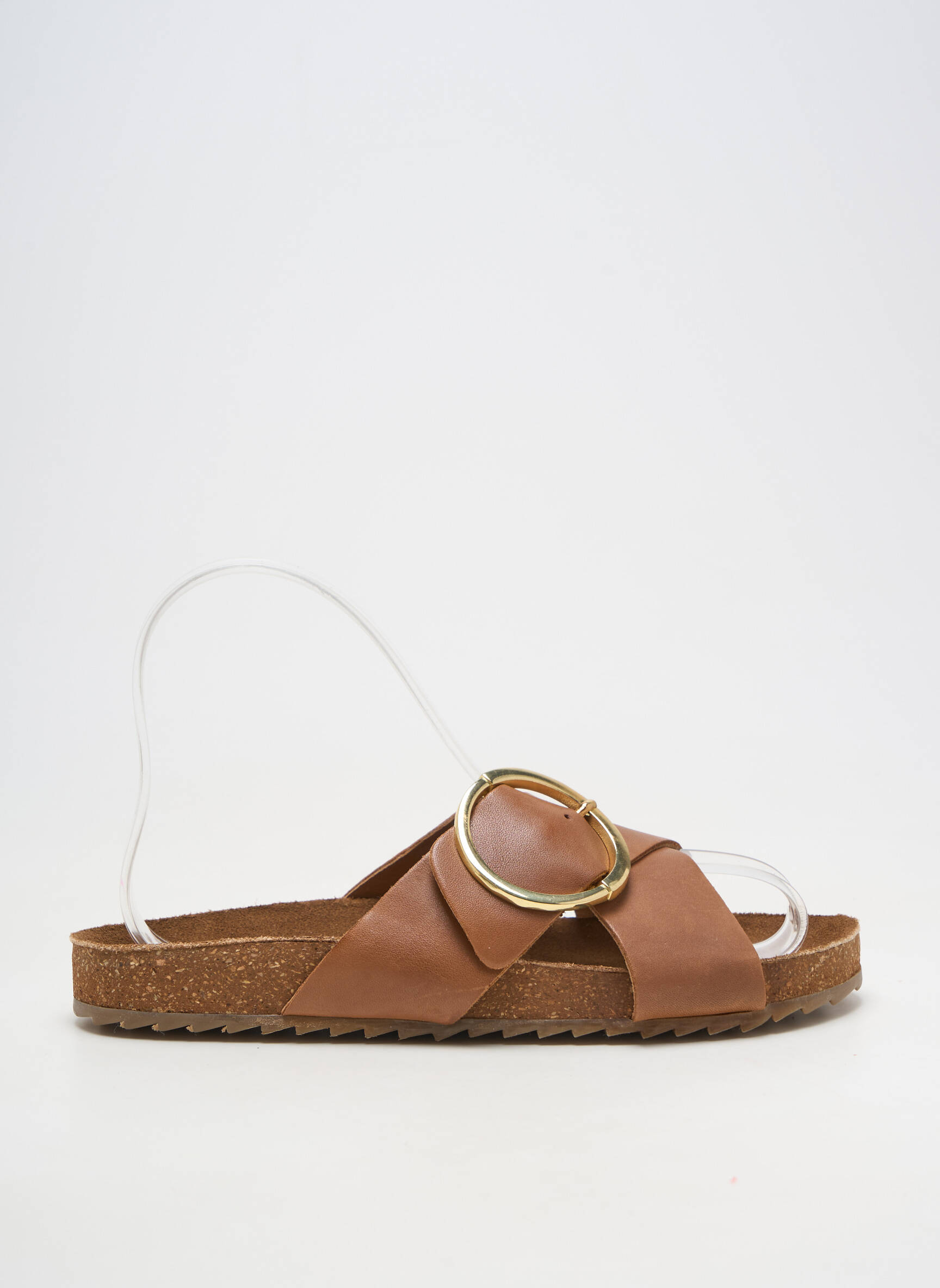 Mules/sabots matière lisse talon plat jusqu'à 3cm marron BIBA femme