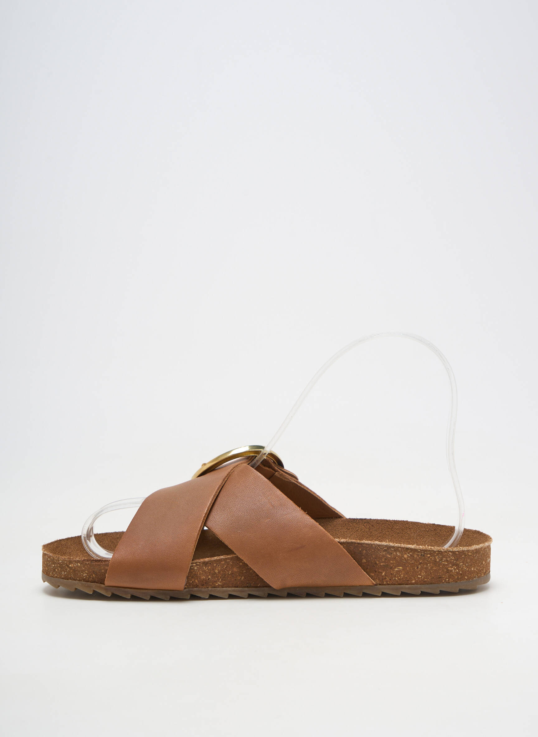 Mules/sabots matière lisse talon plat jusqu'à 3cm marron BIBA femme