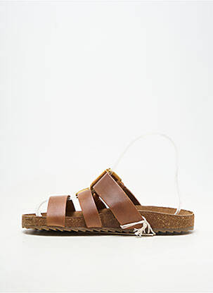 Mules/sabots matière lisse talon plat jusqu'à 3cm marron BIBA femme