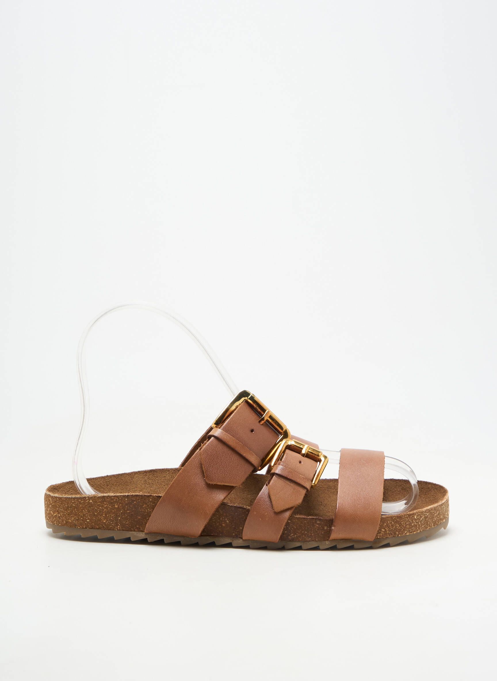 Mules/sabots matière lisse talon plat jusqu'à 3cm marron BIBA femme