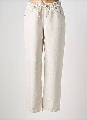 Pantalon droit taille élastique taille normale beige ANNA MONTANA femme