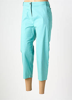Pantacourt tissage popeline taille normale bleu AGATHE & LOUISE femme