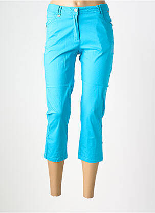 Pantacourt tissage popeline taille normale bleu AGATHE & LOUISE femme