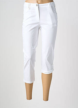 Pantacourt tissage popeline taille normale blanc AGATHE & LOUISE femme