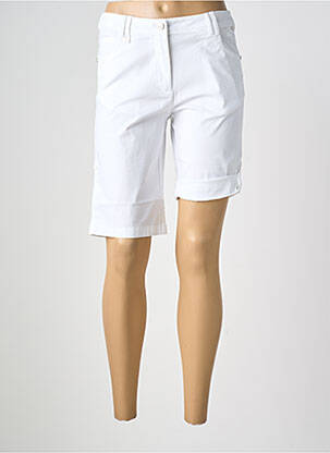 Bermuda tissage popeline taille normale blanc AGATHE & LOUISE femme