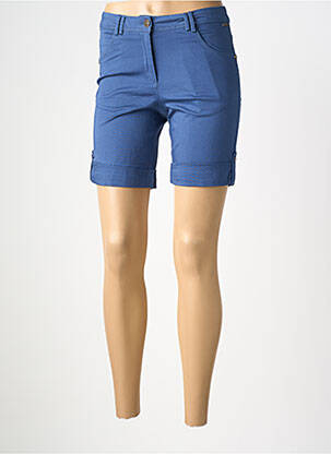 Bermuda tissage popeline taille normale bleu AGATHE & LOUISE femme