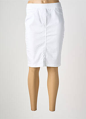 Jupe mi-longue stretch blanc CONCEPT K femme