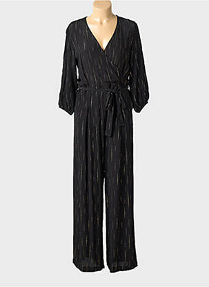 Combi-pantalon tissage crêpe manches 3/4 noir MADEMOISELLE YEYE femme