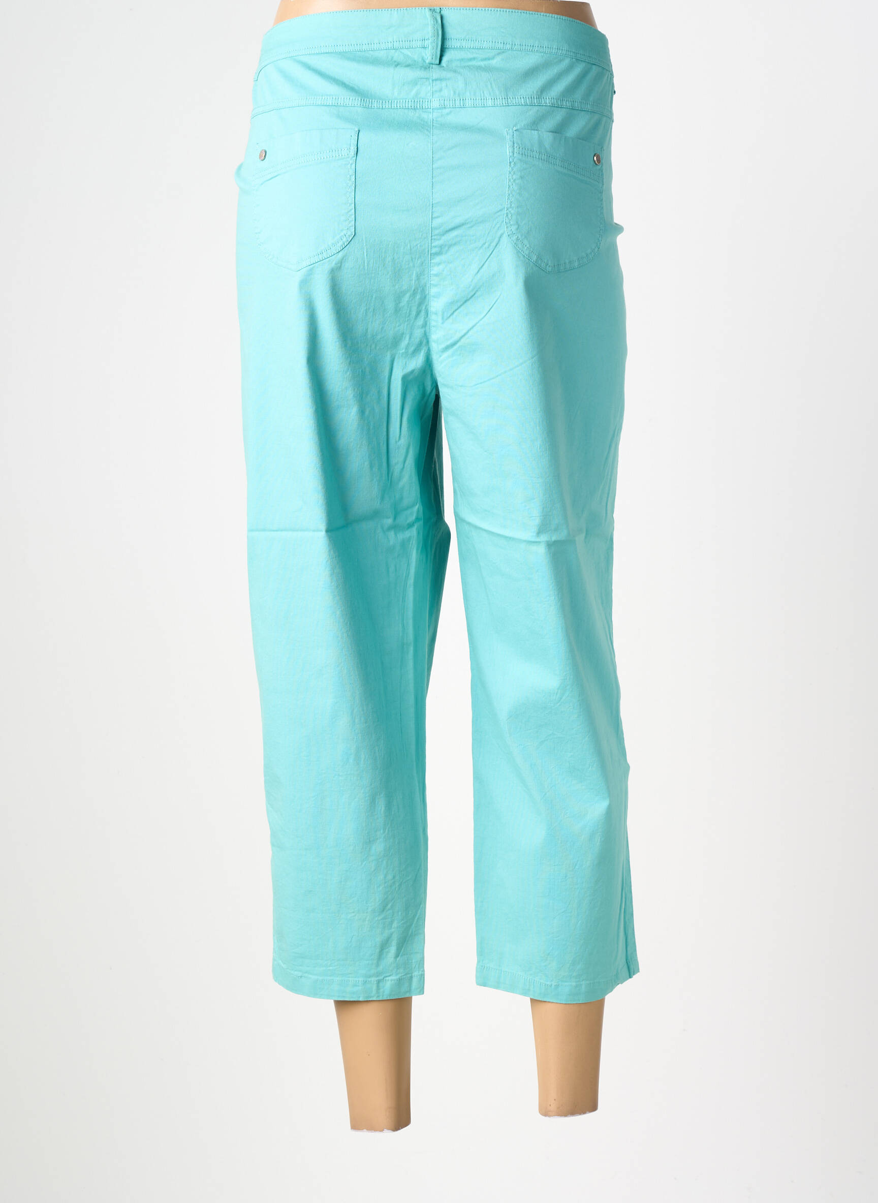 Pantacourt tissage popeline taille normale bleu AGATHE & LOUISE femme