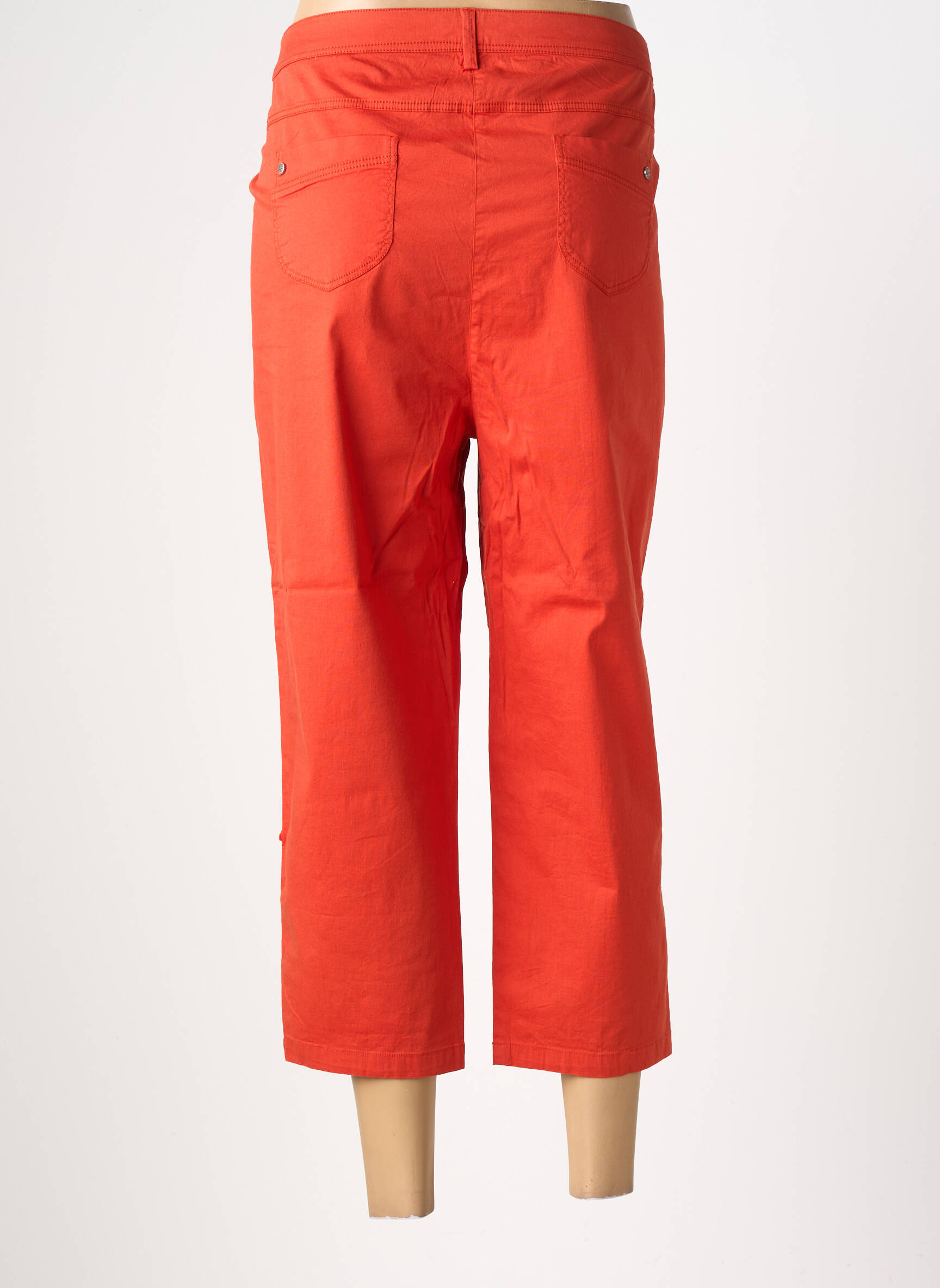Pantacourt tissage popeline taille normale orange AGATHE & LOUISE femme