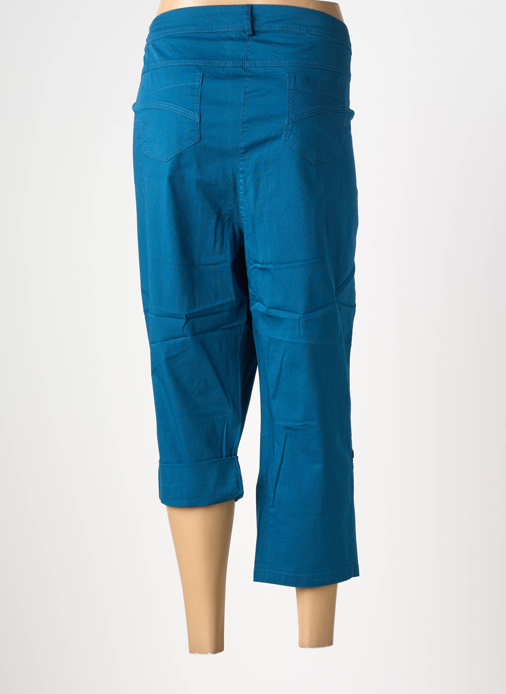 Pantacourt taille élastique taille normale bleu AGATHE & LOUISE femme