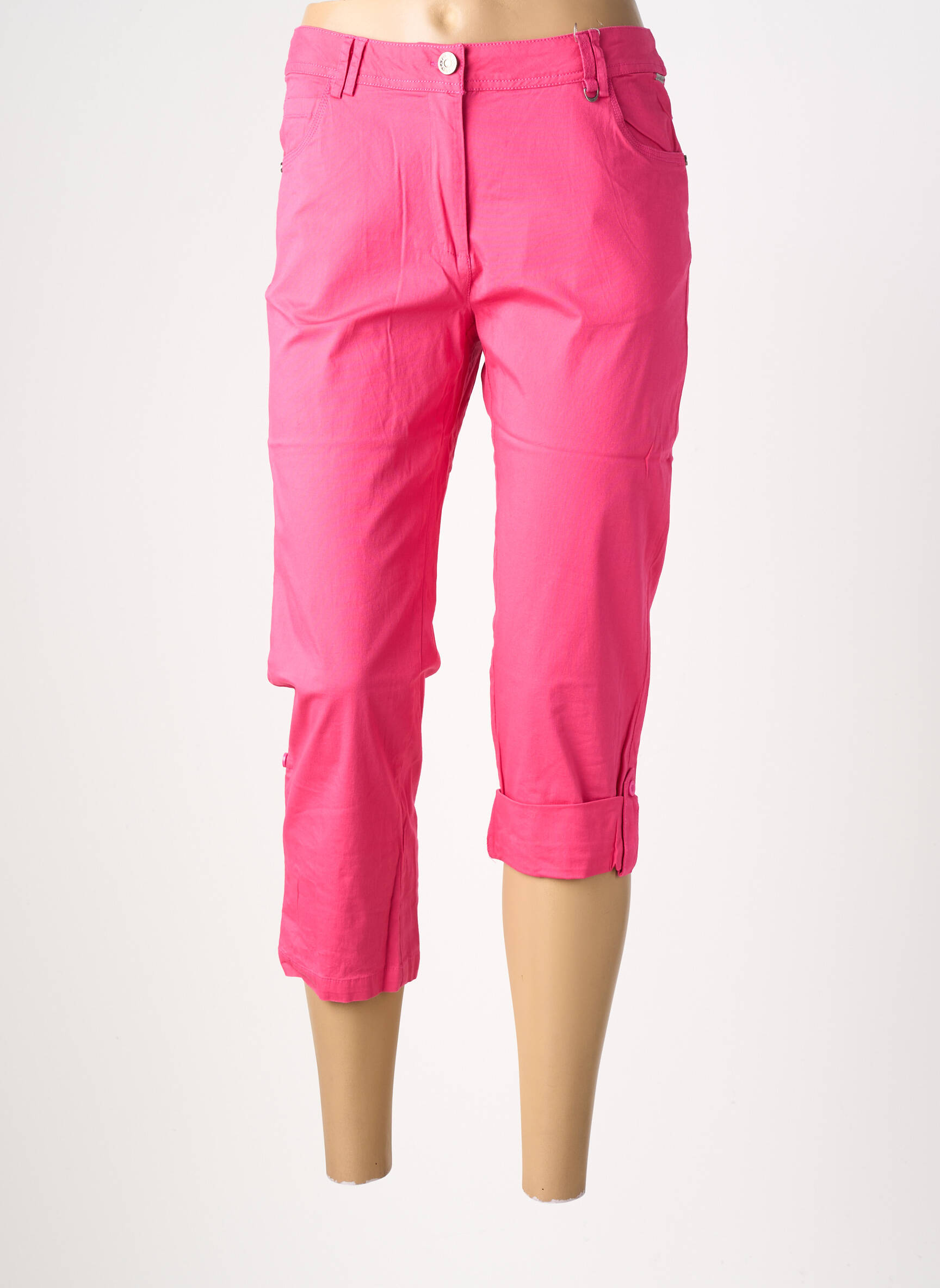 Pantacourt taille élastique taille normale rose AGATHE & LOUISE femme