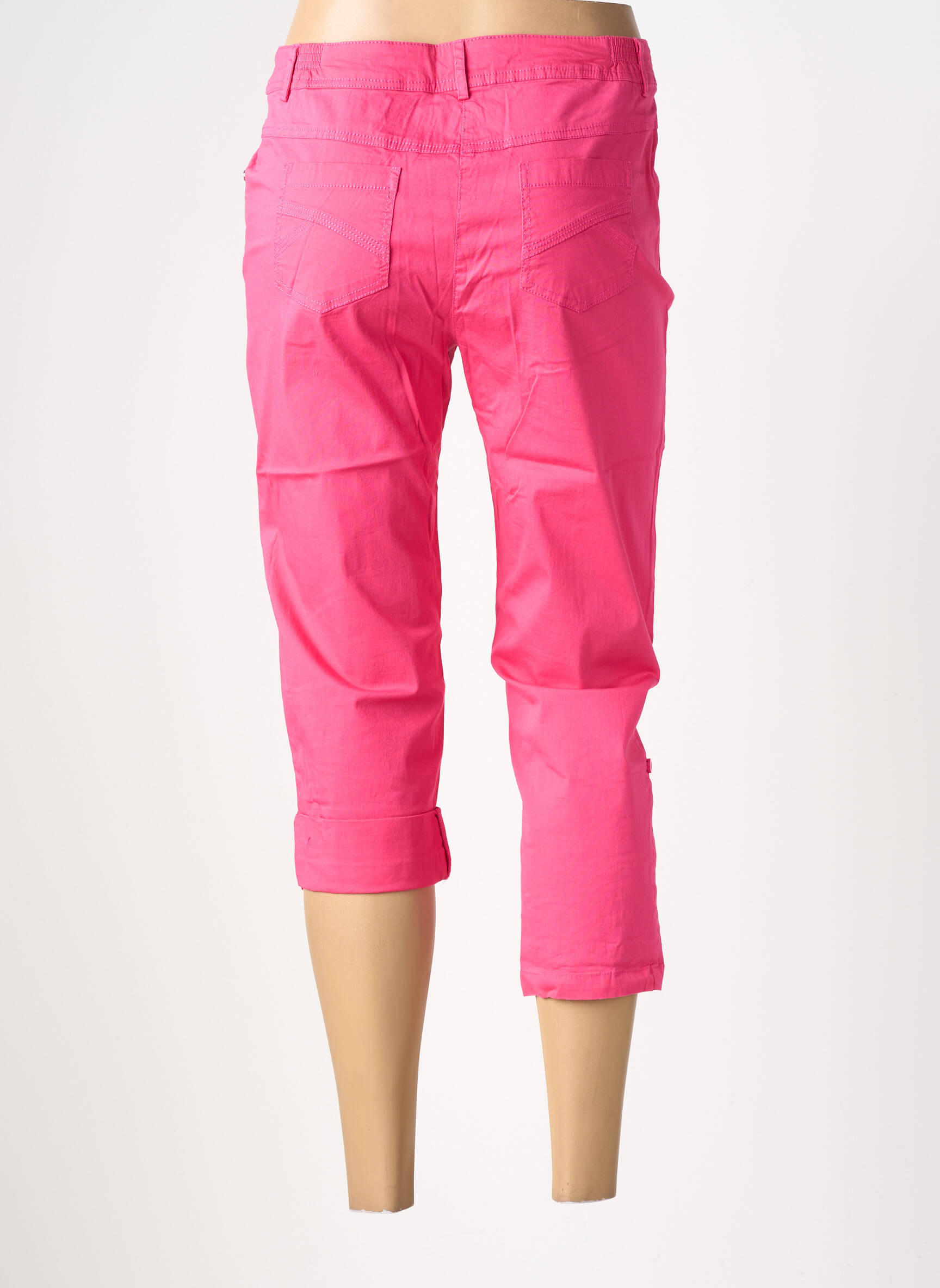 Pantacourt taille élastique taille normale rose AGATHE & LOUISE femme