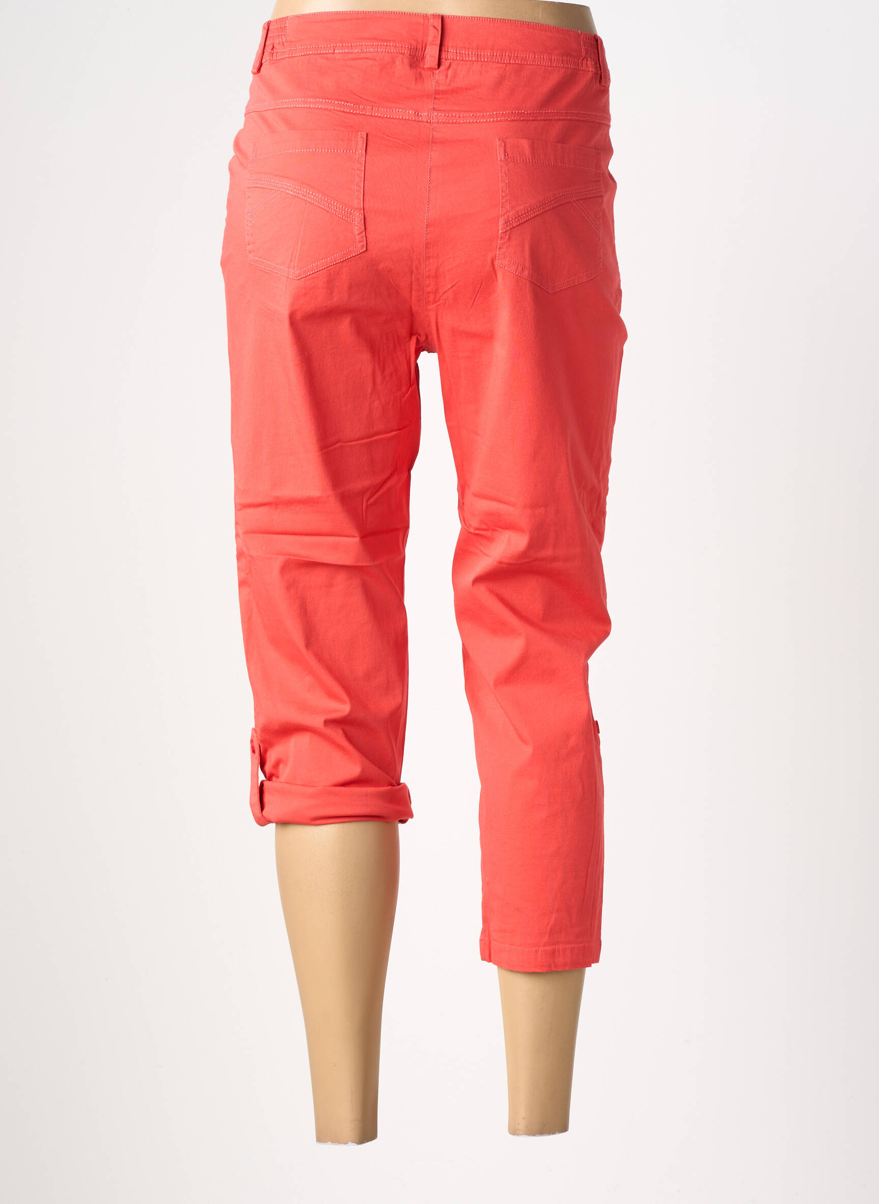 Pantacourt taille élastique taille normale orange AGATHE & LOUISE femme