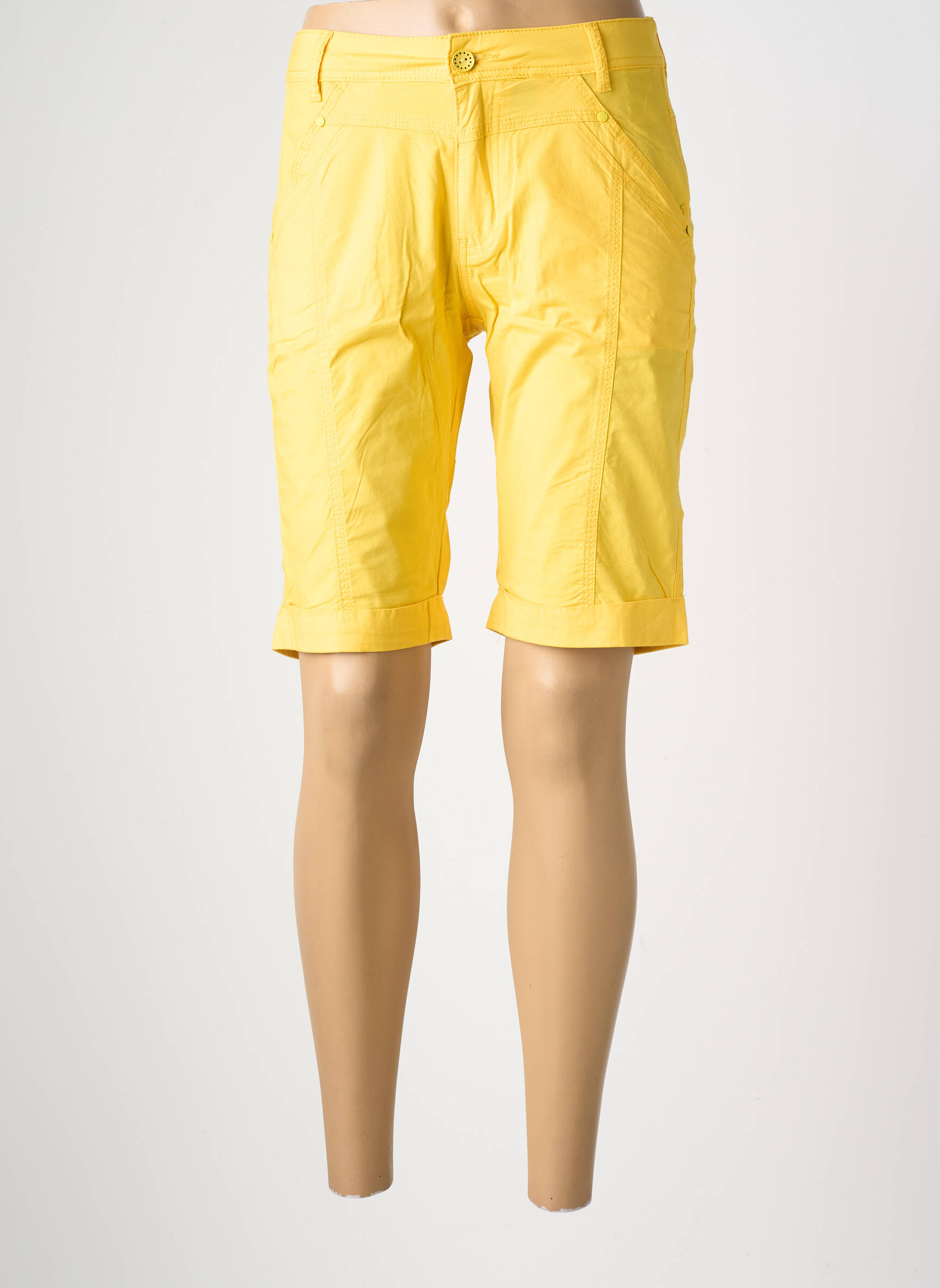 Bermuda taille élastique taille normale jaune fonce GEVANA femme