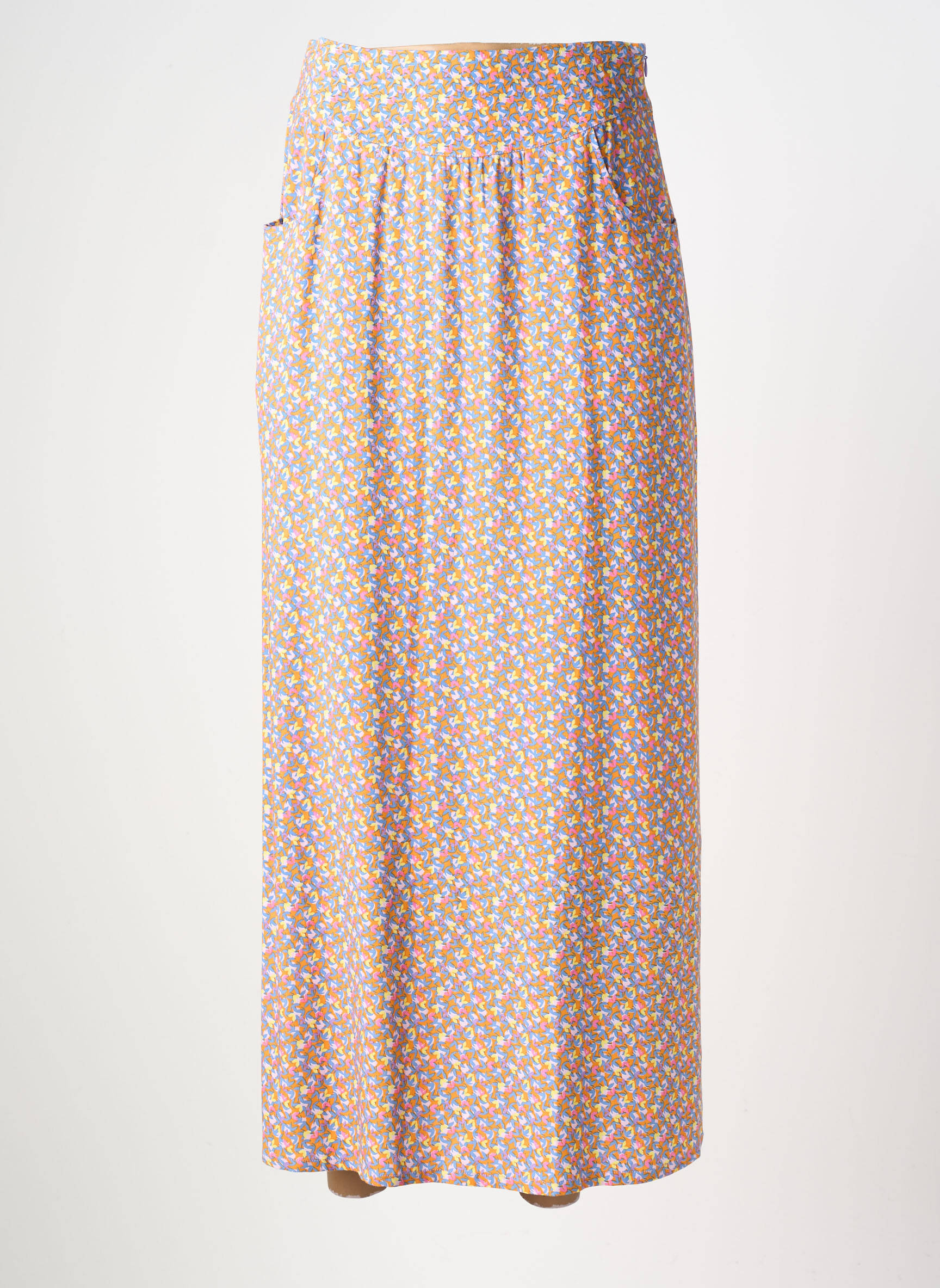 Jupe longue imprimé fantaisie bleu PRINCESSE NOMADE femme