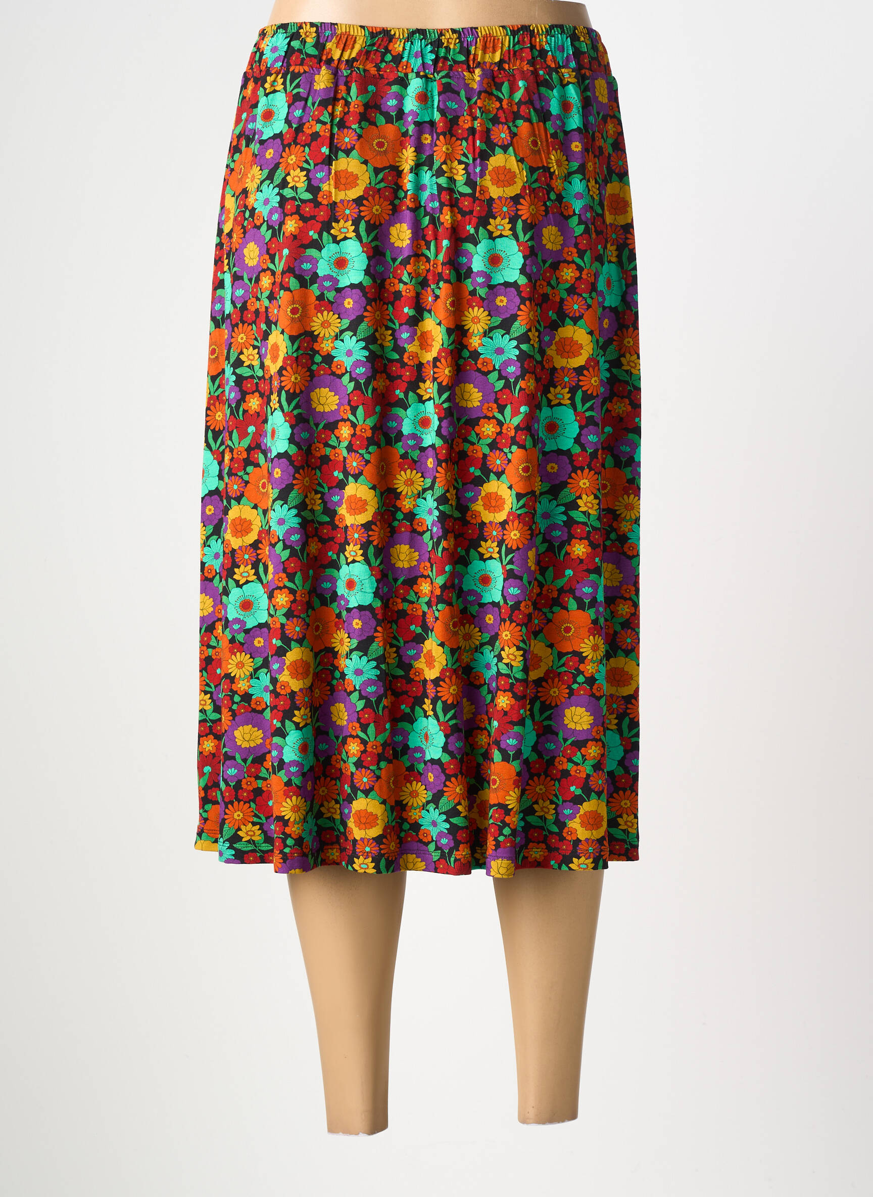 Jupe mi-longue stretch orange PRINCESSE NOMADE femme