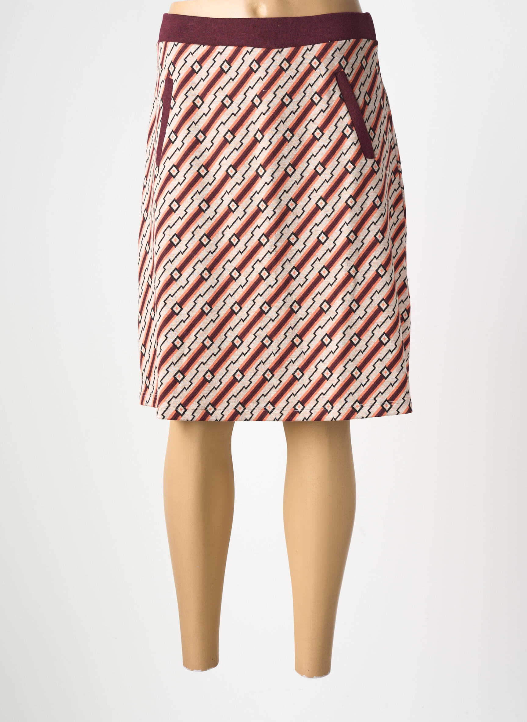 Jupe mi-longue stretch rouge KING LOUIE femme