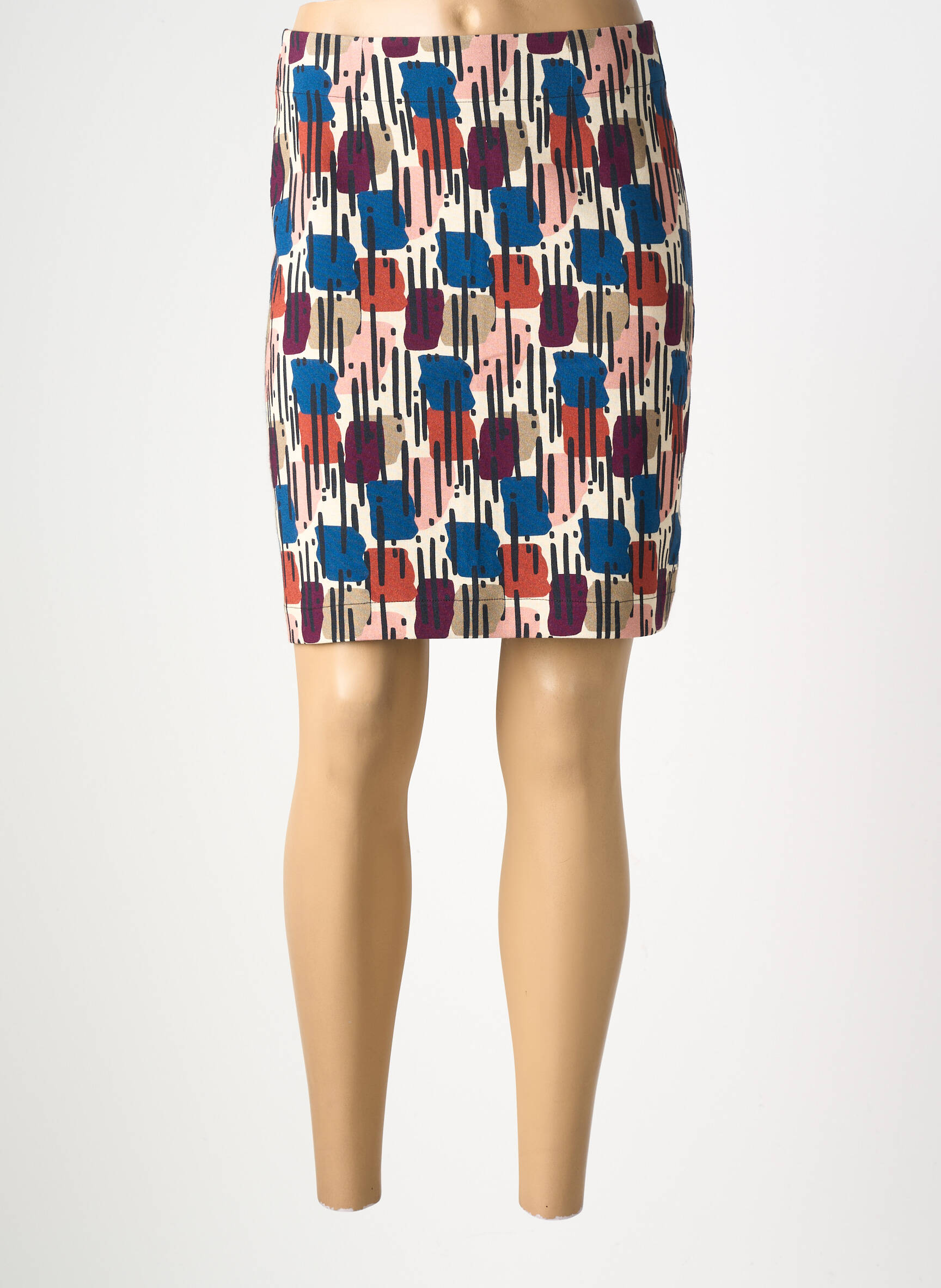 Jupe courte coupe droite beige MADE IN SENS femme