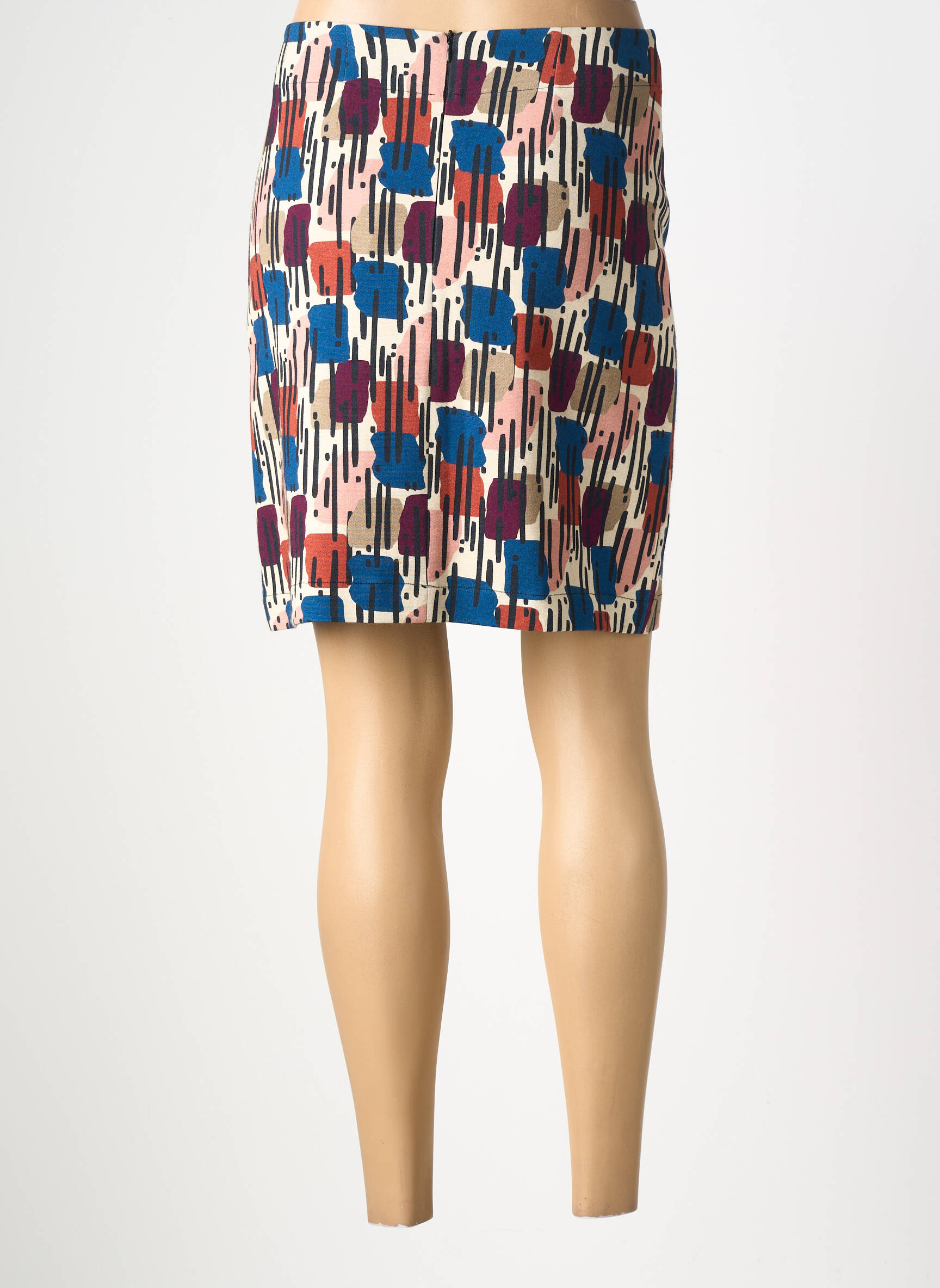 Jupe courte coupe droite beige MADE IN SENS femme