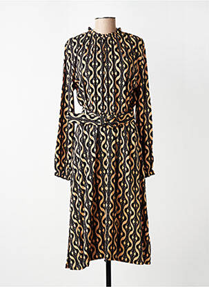 Robe longue imprimé fantaisie manches longues noir MADEMOISELLE YEYE femme