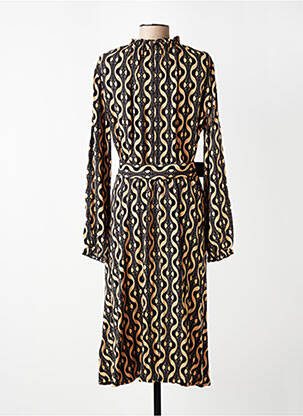 Robe longue imprimé fantaisie manches longues noir MADEMOISELLE YEYE femme