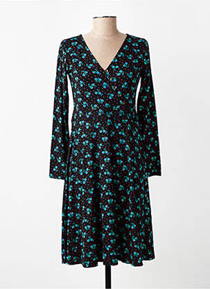 Robe mi-longue imprimé fantaisie manches longues noir PRINCESSE NOMADE femme