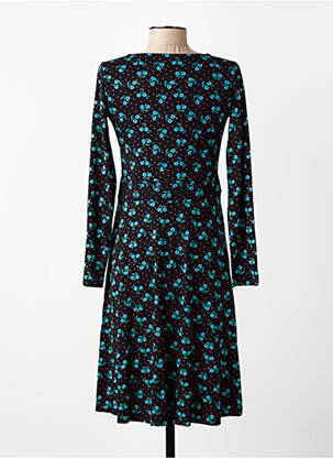 Robe mi-longue imprimé fantaisie manches longues noir PRINCESSE NOMADE femme