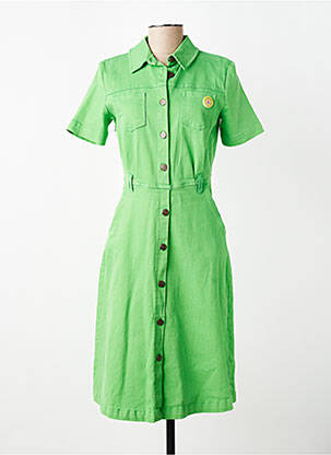 Robe mi-longue manches courtes manches courtes vert WHO'S THAT GIRL femme