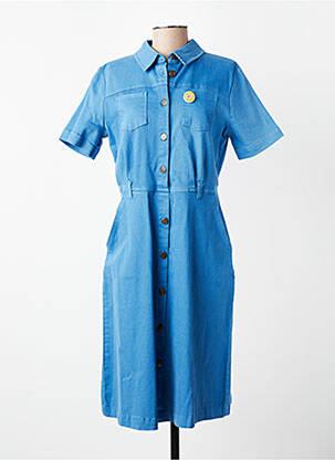 Robe mi-longue manches courtes manches courtes bleu WHO'S THAT GIRL femme
