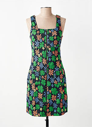Robe mi-longue imprimé fleurs fines bretelles bleu WHO'S THAT GIRL femme