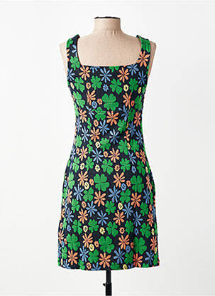 Robe mi-longue imprimé fleurs fines bretelles bleu WHO'S THAT GIRL femme