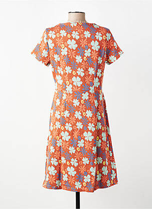 Robe mi-longue imprimé fantaisie manches courtes orange WHO'S THAT GIRL femme