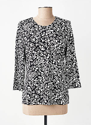 Top imprimé fantaisie manches 3/4 noir BARBARA LEBEK femme
