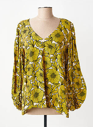 Blouse imprimé fantaisie manches longues jaune TRAFFIC PEOPLE femme