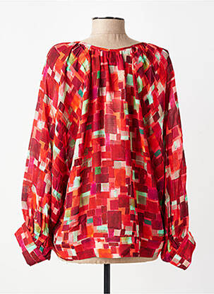 Blouse imprimé fantaisie manches longues rouge MADE IN SENS femme