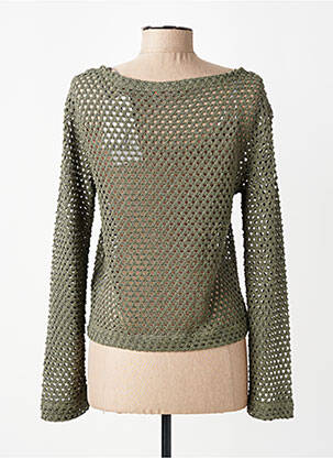Pull col bateau manches longues vert 7 SEASONS femme